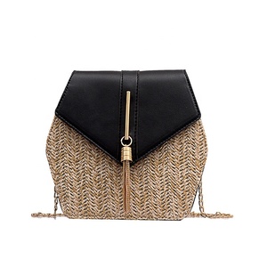 Nuova Borsa Estiva Popolare da <span class=keywords><strong>Donna</strong></span>, Borsa a Tracolla Boho con Catena, <span class=keywords><strong>Pochette</strong></span> in Rattan con Nappa - Product Image 6