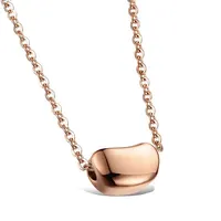 Kalung Mewah Desain Baru Mode Kalung Liontin Tulang Selangka Baja Tahan Karat Perhiasan Kalung Kacang Emas untuk Wanita