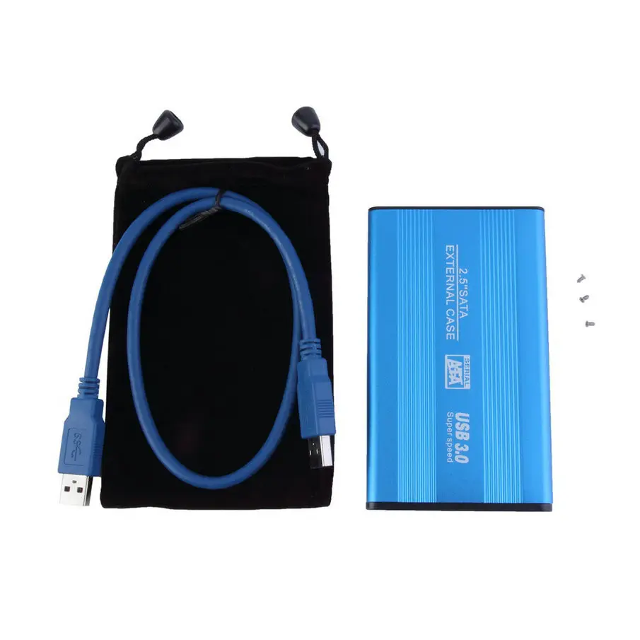 Blue USB 3.0 HDD Hard Drive External Enclosure 2.5 Inch SATA HDD Case Box