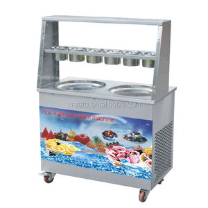 110V 220V <span class=keywords><strong>ไทย</strong></span>เดี่ยวแบนสแควร์3รอบหม้อทำ Roller Fried Ice Cream ม้วน - Product Image 2