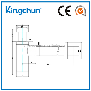 Siphon laiton "cylindrix"avec sortie murale et rosace pour tout type de vasque, conditionnement sous coque - Product Image 2