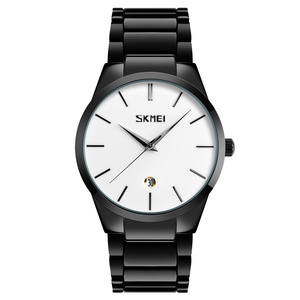 2018 Popular Tailandia reloj Skmei 9140 relojes de hombres Japón movt reloj de cuarzo Acero inoxidable satinado - Product Image 5