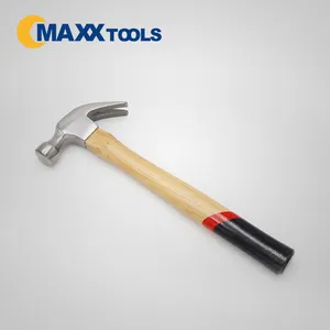 American type wooden handle carbon steel claw hammer