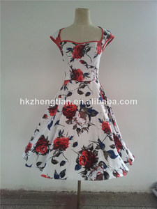 floral 2014 rockabilly vintage trabajo swing vestido de noche retro 50s pin up vestido de fiesta - Product Image 1