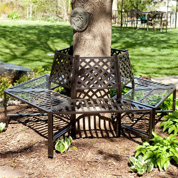 New Outdoor Metal Around Tree Bench Seat