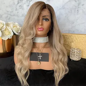 Lace 13 × 4 Virgin Raw Remy Human Hair Ombre Blonde Natural Hairline Lace Front Wig With Baby Hair