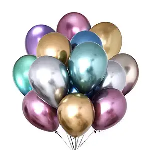 Actory-Globo de látex 100% de 12 pulgadas, globos de látex estándar de color metálico cromado pastel para decoración de fiesta