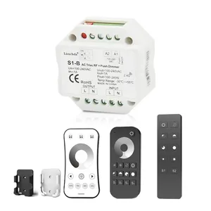 Triac LED Dimmer 220V 230V 110V AC Wireless RF Dimmable Push Switch with 2.4G Remote Controller for Single Color LED Bulb Lamps