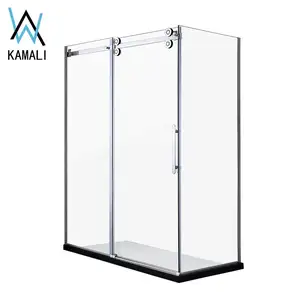 KAMALI 制造商价格批发可定制 304SS 滑动矩形钢化玻璃淋浴房，浴室淋浴房