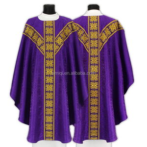 Thầy Trợ Tế Dalmatic Vàng Dải Trong Jacquard Và Lót Trong Sa Tanh Lấy Cắp Giáo Hội Chasuble - Product Image 3