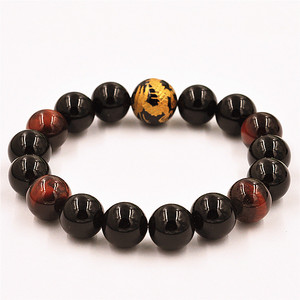 12mm ojo <span class=keywords><strong>de</strong></span> tigre <span class=keywords><strong>de</strong></span> piedra natural 14mm <span class=keywords><strong>dragón</strong></span> <span class=keywords><strong>de</strong></span> oro grano <span class=keywords><strong>de</strong></span> la Ágata pulsera para hombres suerte agata brazalete - Product Image 2
