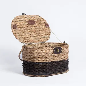 Großhandel Günstige Runde Gewebte Bambus Geschenk Obst Gemüse Lagerung Korb Hand Weben Wicker Material Oval Picknick Körbe