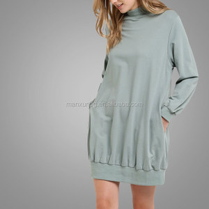 Nouveau Mode Femme Manches Longues Pull À Capuche <span class=keywords><strong>Robe</strong></span> Dames À Capuche Vert Menthe Pull Léger Longue <span class=keywords><strong>Robe</strong></span> - Product Image 2