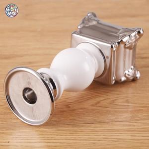 Portacandele in Ceramica di Alta Qualità, Produzione di Fabbrica, <span class=keywords><strong>Bianco</strong></span> e Argento, Lungo Stelo per Candele Votive - Product Image 5