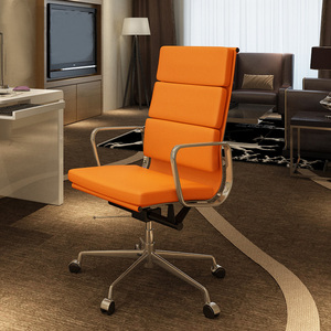 Emes luxury soft black leather pad director chair rotating de bureau - Product Image 2