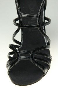Sepatu Dansa Tango Hak Tinggi PU Hitam Seksi - Product Image 6