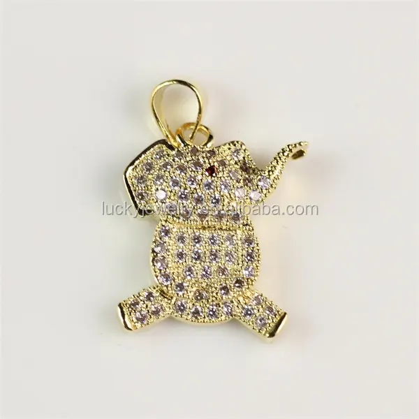 High Quality New Arrival Elephant Shape Crystal Pendant Gold Pendant in Animal Shape for Jewelry Gift