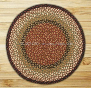 Hand Made Round Flat Reversible 100% Cotton Braided Living Room Rug-All-Season Use - Product Image 3
