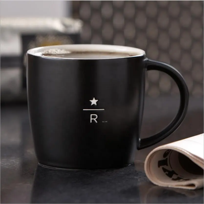 Tasse de café en porcelaine faite à la main, accessoire en céramique, pour thé, café, avec logo personnalisable, 400ml 16OZ, couleur noir mat ou blanc