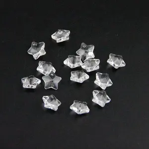 Free Sample 50pcs 14mm Clear Crystal Star Beads In One Hole For House Decoration/Handwork Accessories