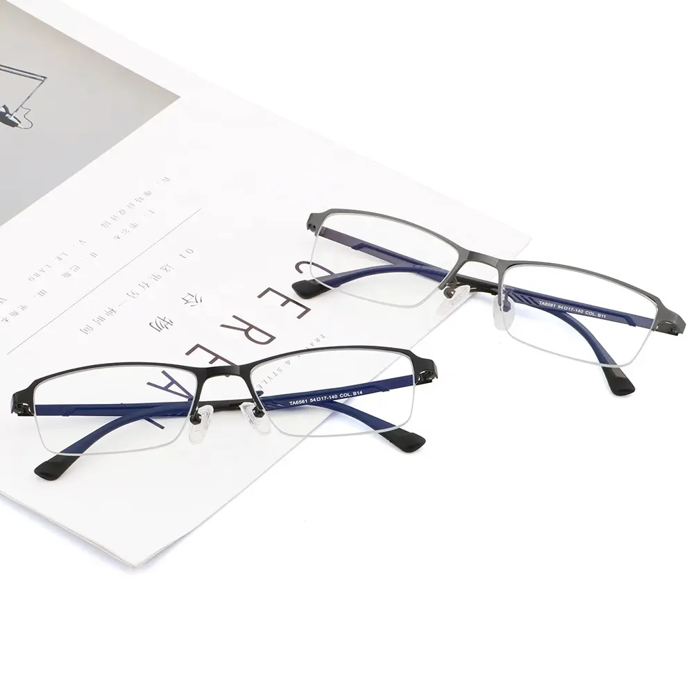 New Model Eyewear Fashion Titanium Frame Glasses Optical Glasses For Myopia Half frame glasses for men