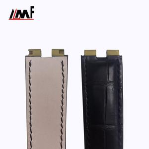 Oem-Correa de reloj de cuero de cocodrilo genuino, accesorio negro de lujo, transpirable, de 21,5 Mm, para reloj xiaomi Polo - Product Image 3