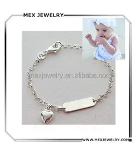 925 Sterling Silver Adjustable Baby Child Name Stamped Hand Bracelet Baby Jewelry