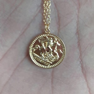 <span class=keywords><strong>Collana</strong></span> con Ciondolo <span class=keywords><strong>Medaglione</strong></span> George in Argento 925 Placcato <span class=keywords><strong>Oro</strong></span> 18k, Prodotto Bestseller di Gemnel - Product Image 2