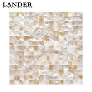 Art cube 3d Natural colorful self adhesive peel and stick seamless oyster sea shell mosaic tile