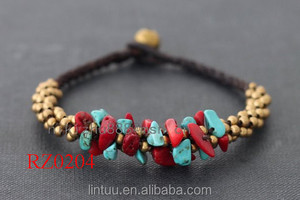 2016 Nouveau Style Vert et rouge Corail Bracelet Unique Perles Naturel Pics Lunettes Bracelet Pour Hommes Femmes - Product Image 5