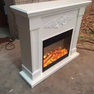 1200mmx1050mmx330mm Household Electric Fireplace Mantel White Colour Steel Dimensions for Home Use