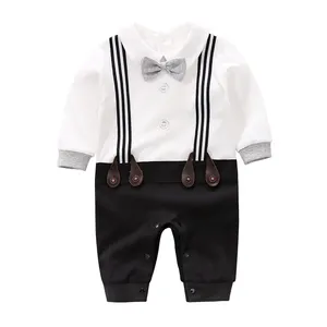 LTY560 Newborn Clothing Baby Fashion 100% Cotton Baby Boy Romper Navy Strap Infant Jumpsuit neonatal jumpsuit