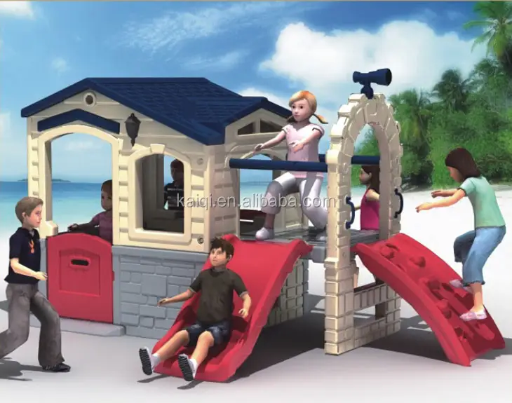 KAIQI Nhóm Sân Sau Trẻ Em Nhựa Happy Hut Trượt Nhà Chơi Playsets