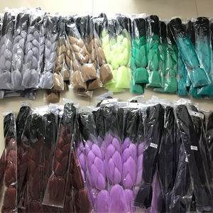 Extensions de cheveux synthétiques pour tresses boîte en crochet DIY, 24 pouces, 100g, vente en gros, cheveux ombrés, tresses jumbo, accessoires pour cheveux - Product Image 1