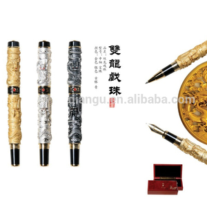 Pluma Estilográfica de Lujo Jinhao Serie 999, Dos Dragones Jugando con una Perla, Metal - Product Image 5