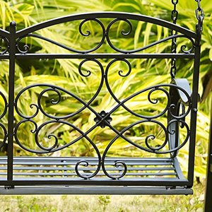 Balançoires de jardin en métal d'extérieur anciennes pour adultes, <span class=keywords><strong>banc</strong></span> - Product Image 2