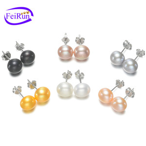 Feimefeirun — ensemble de <span class=keywords><strong>bijoux</strong></span> de perles, 8-9mm, boutons 3A couleurs mixtes, dernière collection de <span class=keywords><strong>bijoux</strong></span>, en argent 925 - Product Image 1