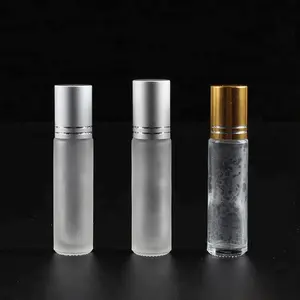 Rỗng Rõ Ràng Frosted 10Ml Cuộn Trên Chai Nước Hoa Thủy Tinh Nhựa Và Thép Lăn Bóng