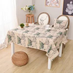 Papillon imprimé coton toile de lin nappe de couverture de table