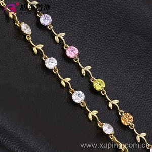 73700 Xuping उच्च गुणवत्ता पत्ता आकार बनाया गया कंगन 14k सोने के गहने थोक - Product Image 5