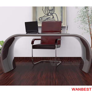 高級アクリルホワイトエグゼクティブマネージャールームオフィスコンピュータデスクホームスタディテーブル - Product Image 3