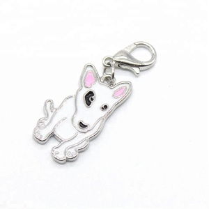 China Fabriek Bull Terrier Mist Huisdier Vorm Metalen Sleutelhanger Hanger Charmes Voor Sieraden Maken