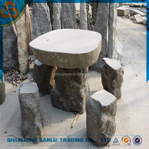 Tables et chaises modernes de jardin <span class=keywords><strong>en</strong></span> pierre Produit de sculpture sur banc pour table basse Table d'échecs - Product Image 5