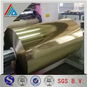 गोल्डन और अलक रंग प्लास्टिक फिल्म रोल Aluminizing Metalized पीईटी फिल्म