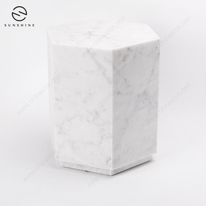 Elegant Carrara <strong>Marble</strong> <strong>Bedside</strong> <strong>Table</strong> or Side <strong>Table</strong> for Hone Decor - Product Image 2