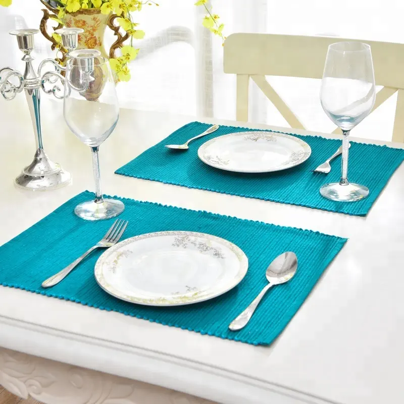 Omkeerbare Gebruik Stof Tafel Placemats Voor Eettafel Matten Dik Volledige Katoen Met Elegant Design