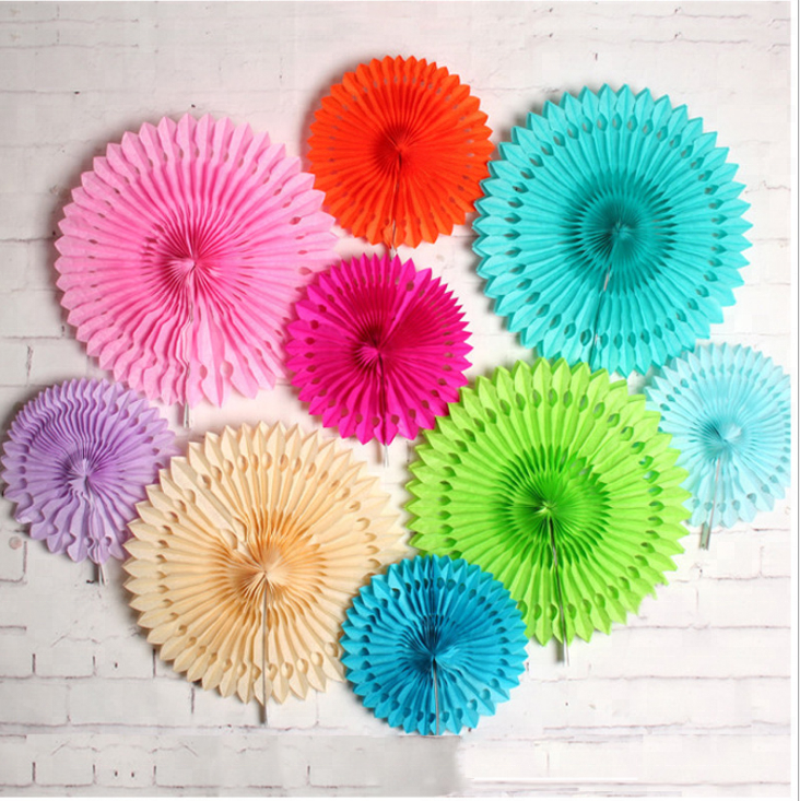 Honeycomb shape paper fan flower For Dinosaur Birthday Baby Showers Wedding Summer Party Decorations Supplies