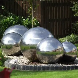Escultura do jardim de Aço Inoxidável Bola De Metal Ao Ar Livre Fontes de Água