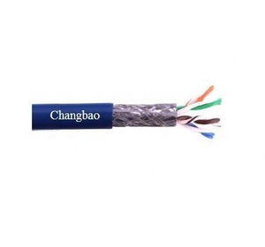 CHANGBAO <span class=keywords><strong>Cat</strong></span> <span class=keywords><strong>5e</strong></span> 24AWG 4 paires Cat5e SFTP Double boucliers tressé Cat5e <span class=keywords><strong>Lan</strong></span> réseau Ethernet câble de Communication - Product Image 3