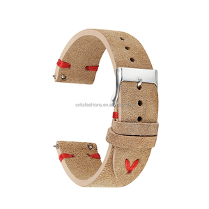 <span class=keywords><strong>Cinturino</strong></span> per Orologio in Vera <span class=keywords><strong>Pelle</strong></span> <span class=keywords><strong>Scamosciata</strong></span> Morbida 18/20/22mm Stile Retrò con Barrette a Sgancio Rapido Marrone - Product Image 5